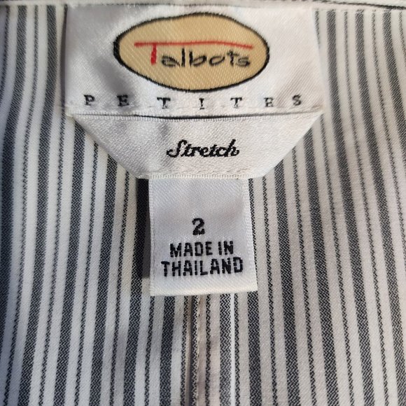 Talbots Petites Stretch Stripe Button-Up Shirt Size 2 - Picture 4 of 5
